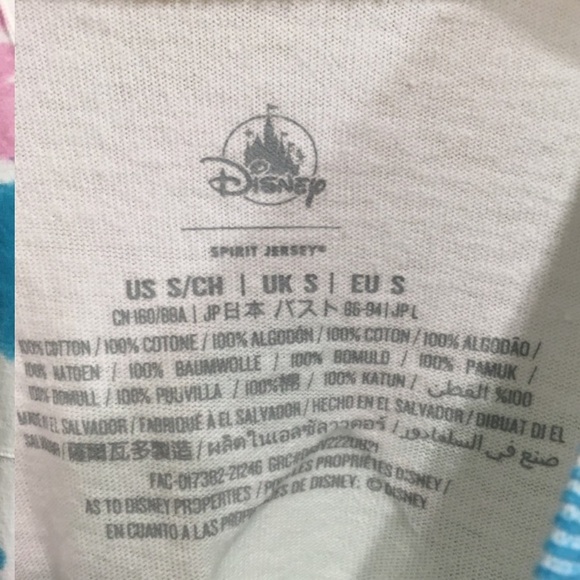 Disney Spirit Jersey Size Small Mickey Mouse Tie Dye White Blue Pink Longsleeve - Picture 12 of 12